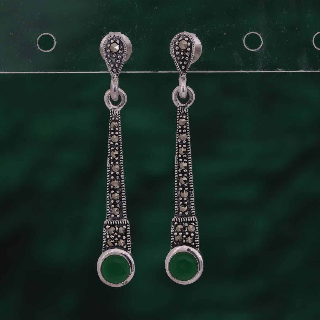 Marcasite designer silver earring