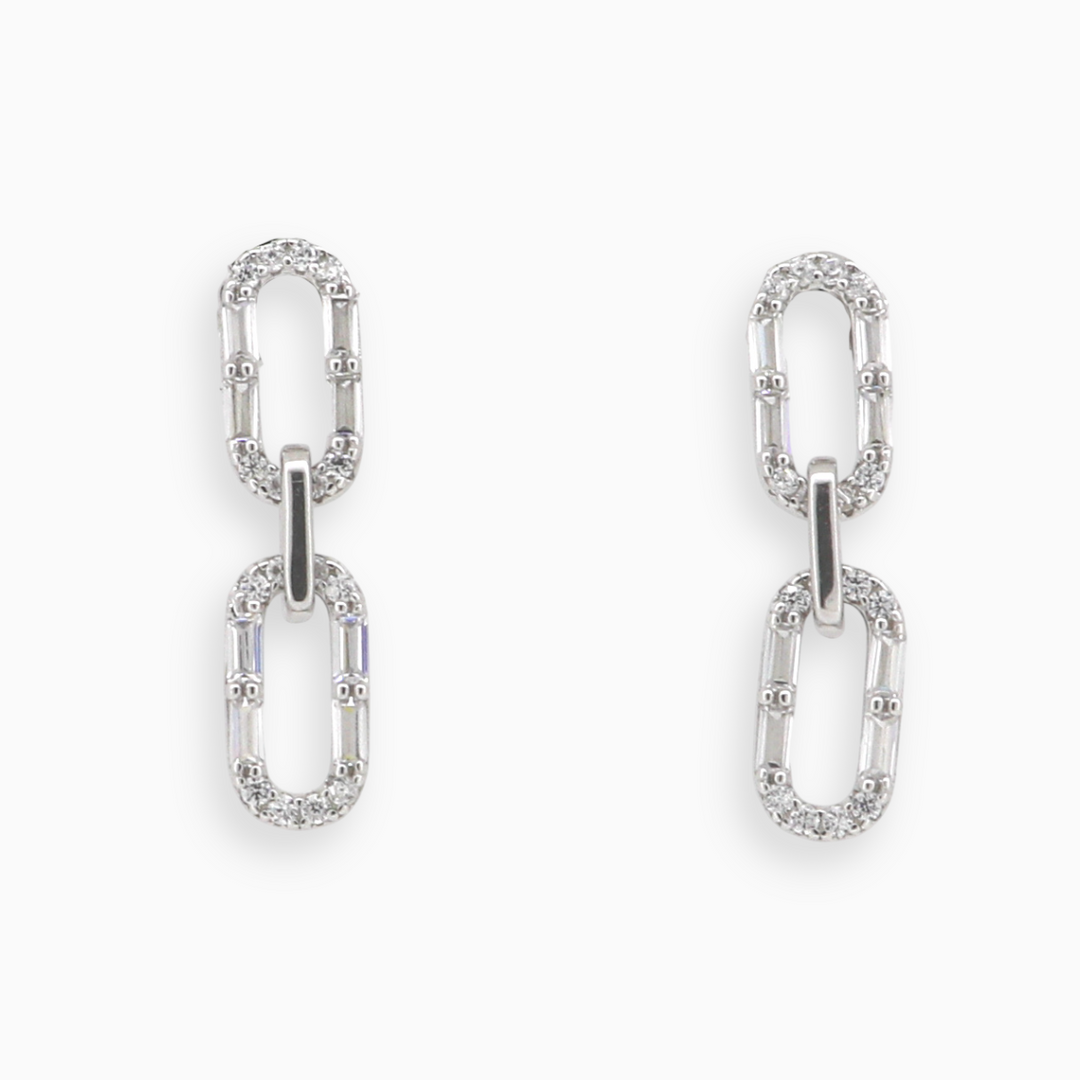 Chain Shaped Silver earring