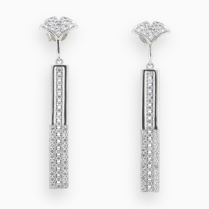 modern designer Drop silver earring
