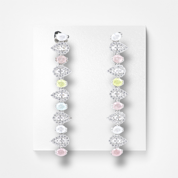 multi color designer silver earring