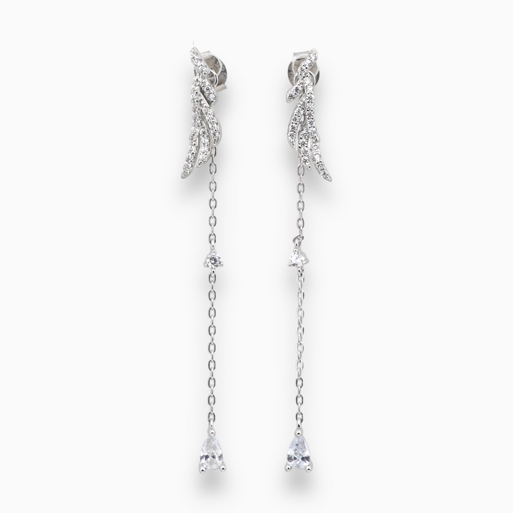 slim and sleek designer silver earring