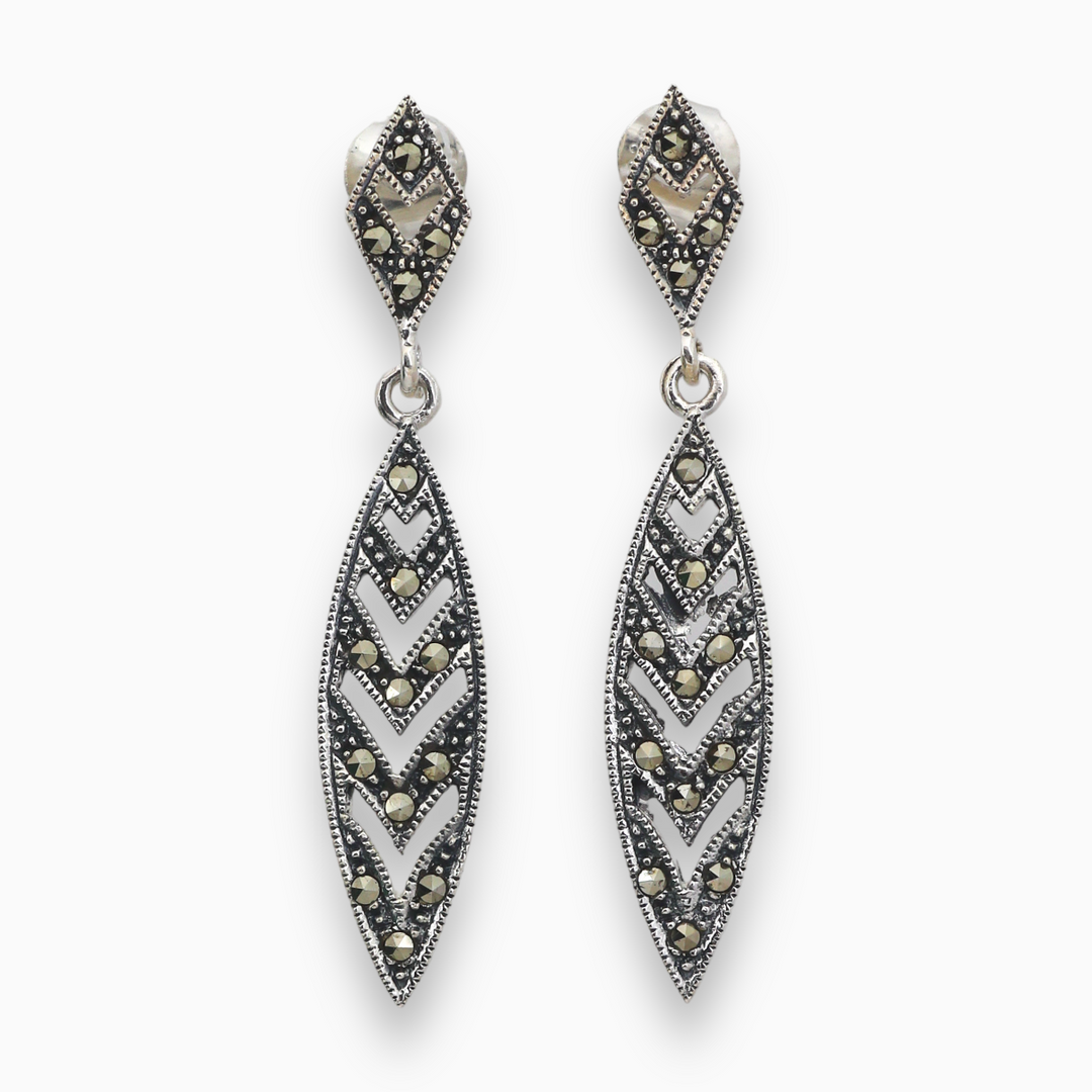 Marcasite designer silver earring