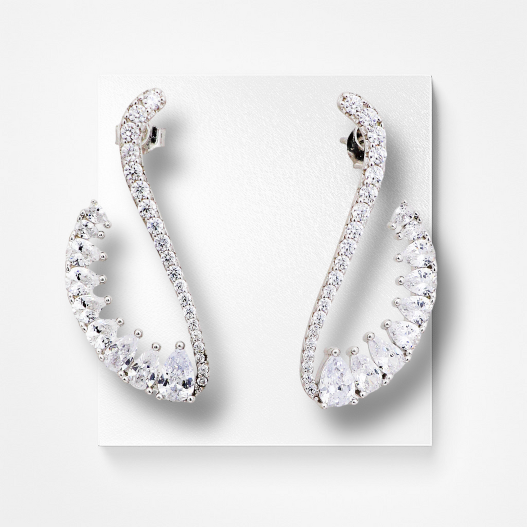 Snake shaped designer silver earring