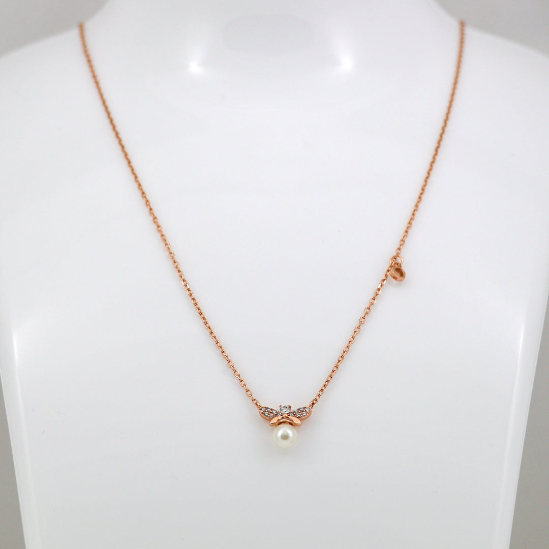 Pearl Pendant chain Silver with rose gold coated Necklace