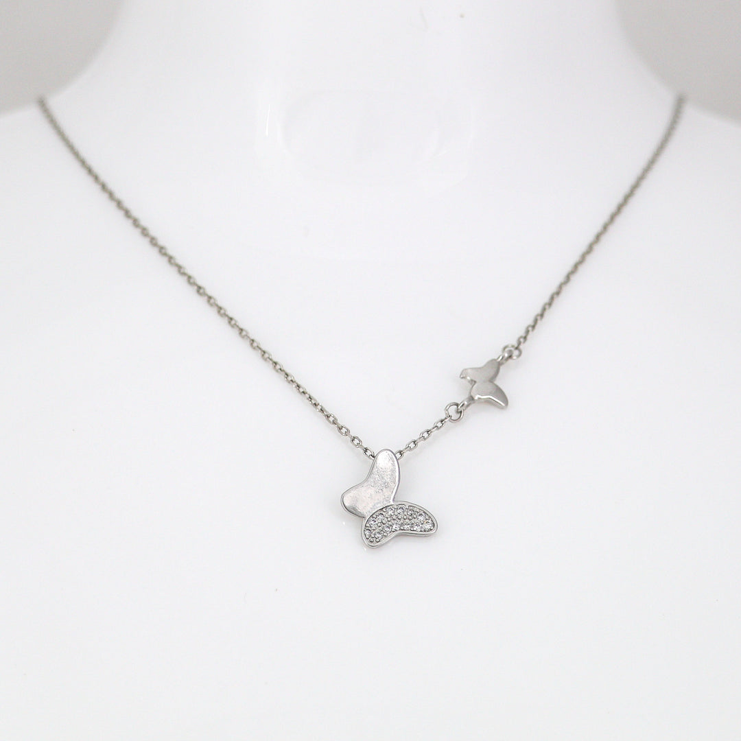 Butterfly Pendant chain Silver Necklace