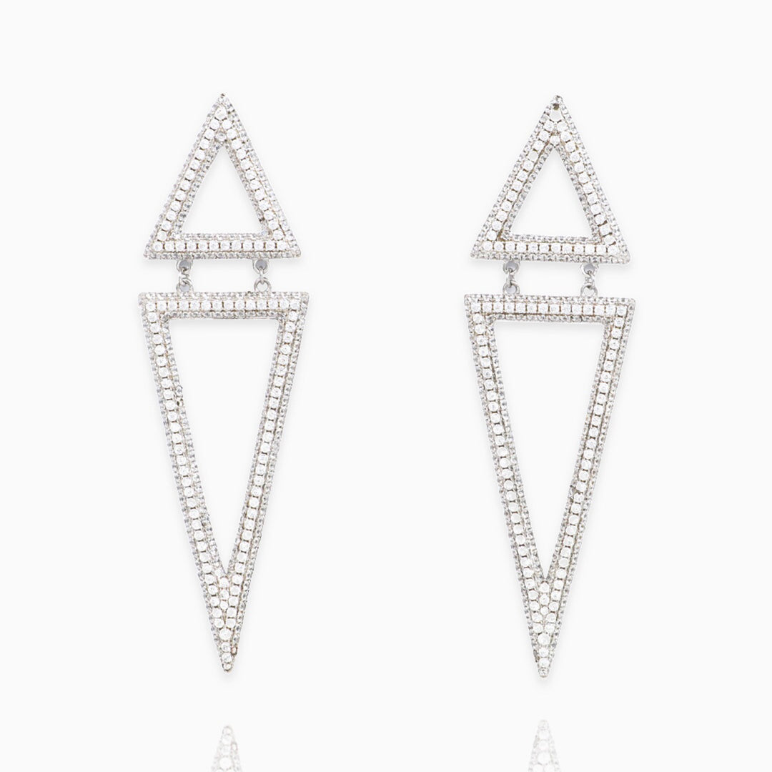 triangular design dangler earring set