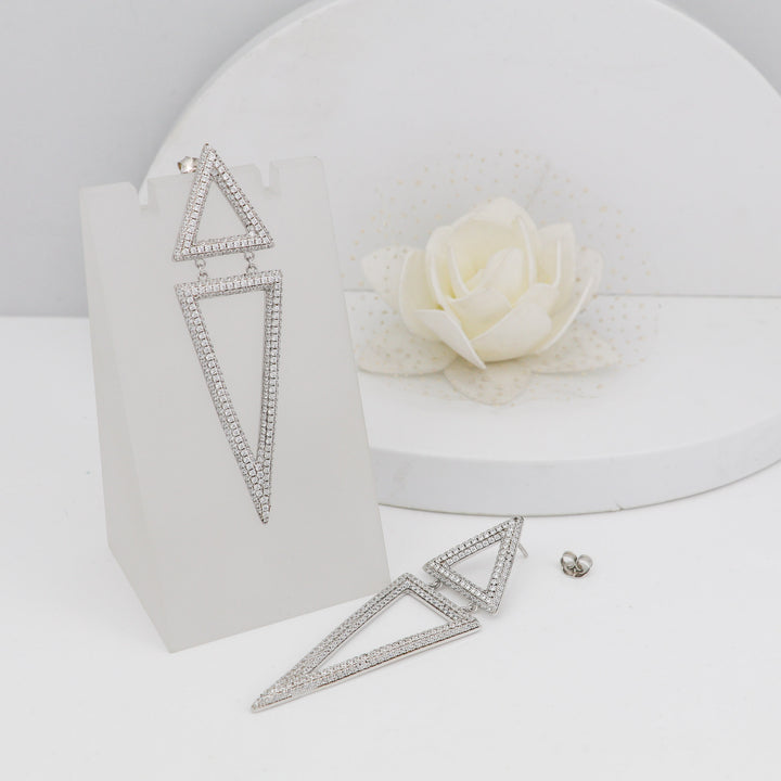 triangular design dangler earring set