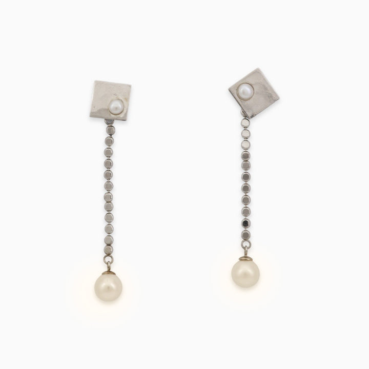 Pearl drop design dangler earring set