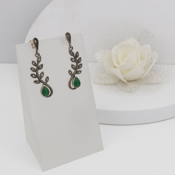 Marcasite twig design dangler earring set