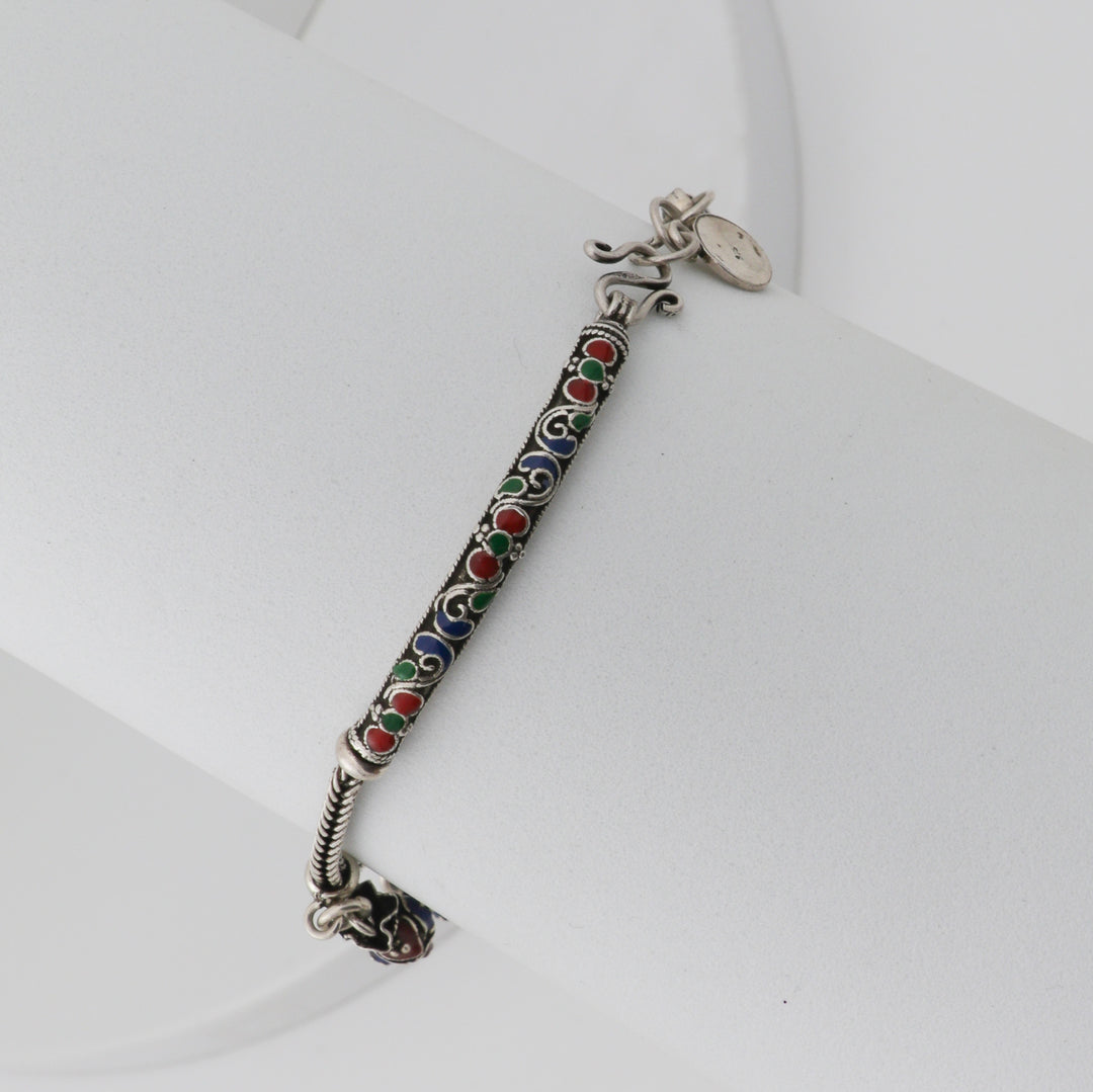 Charms oxidized silver Ladies bracelet
