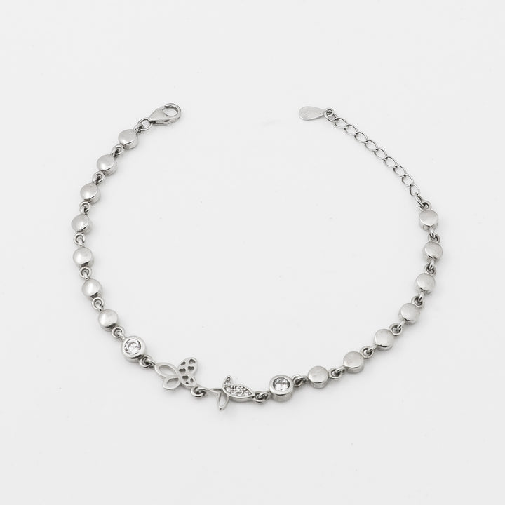 Butterfly design Ladies Silver bracelet