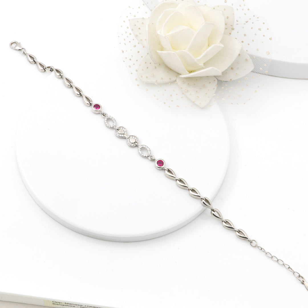 Pink beauty by infinite design Ladies Silver bracelet