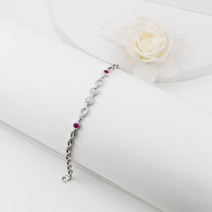 Pink beauty by infinite design Ladies Silver bracelet