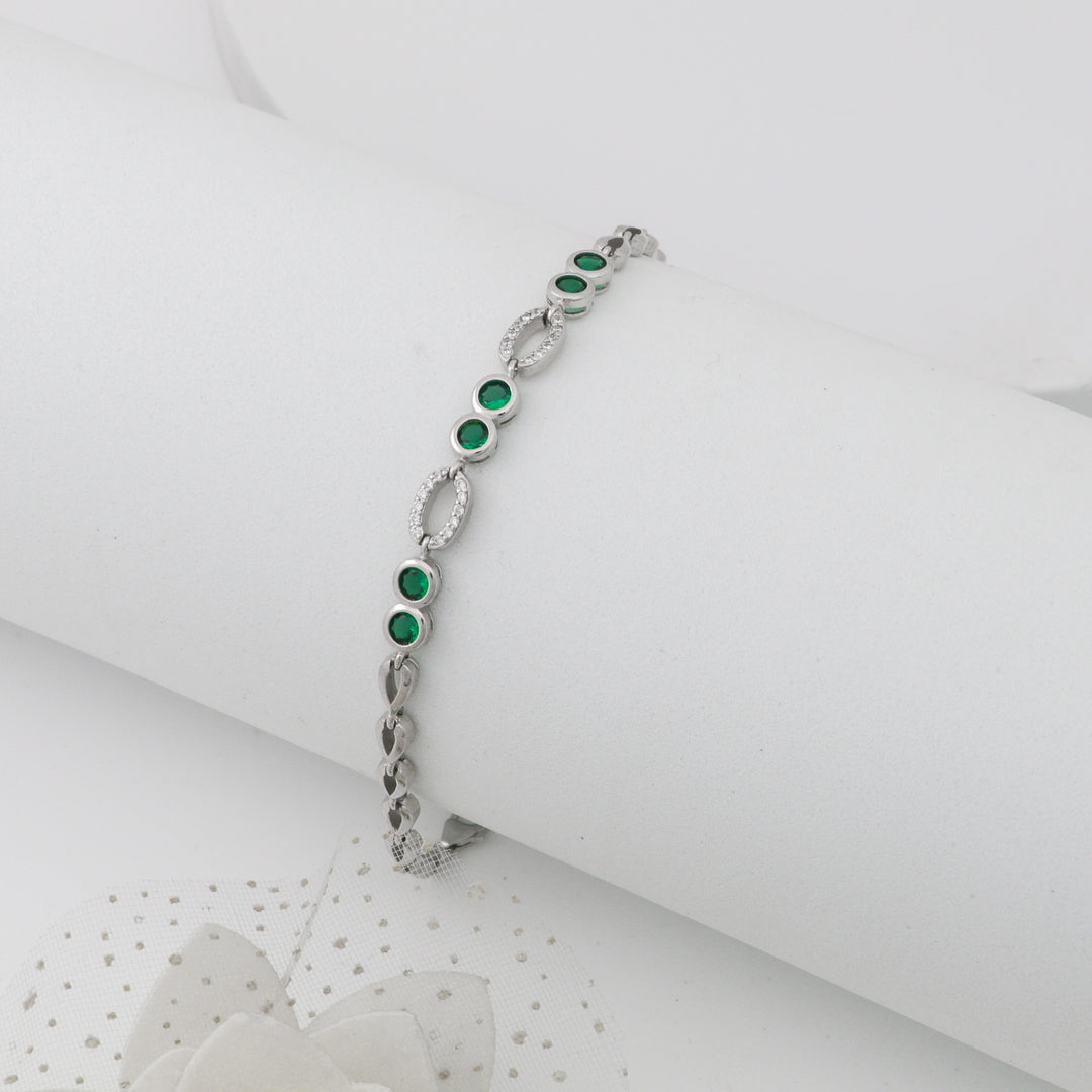Ever green Ladies Silver bracelet