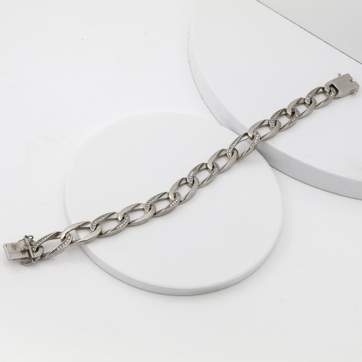 Men's Bracelet: Statement maker oxidized silver bracelet