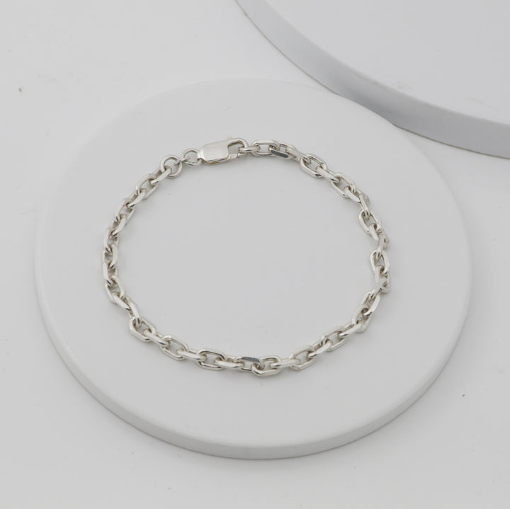 Men's shining silver bracelet