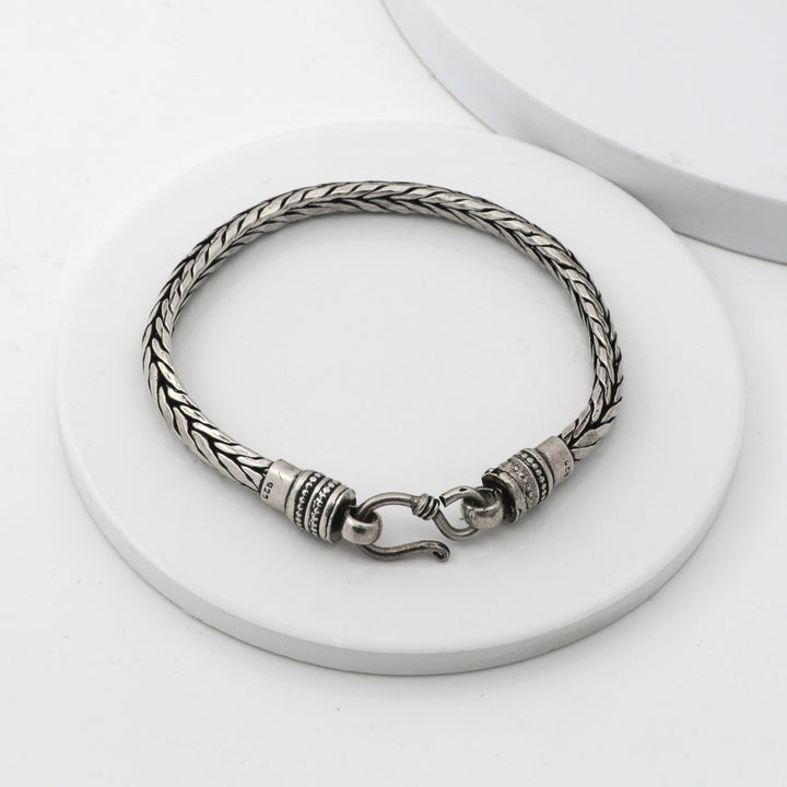 Men's oxidized silver bracelet