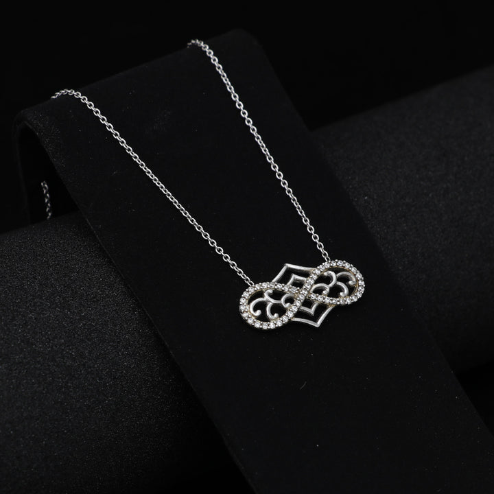 Infinite shield Pendant with chain Silver Necklace