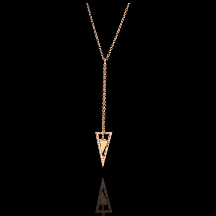 Triangle arrow pendant with chain silver necklace