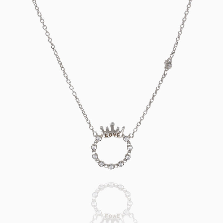 Crown ring Pendant with Chain Necklace