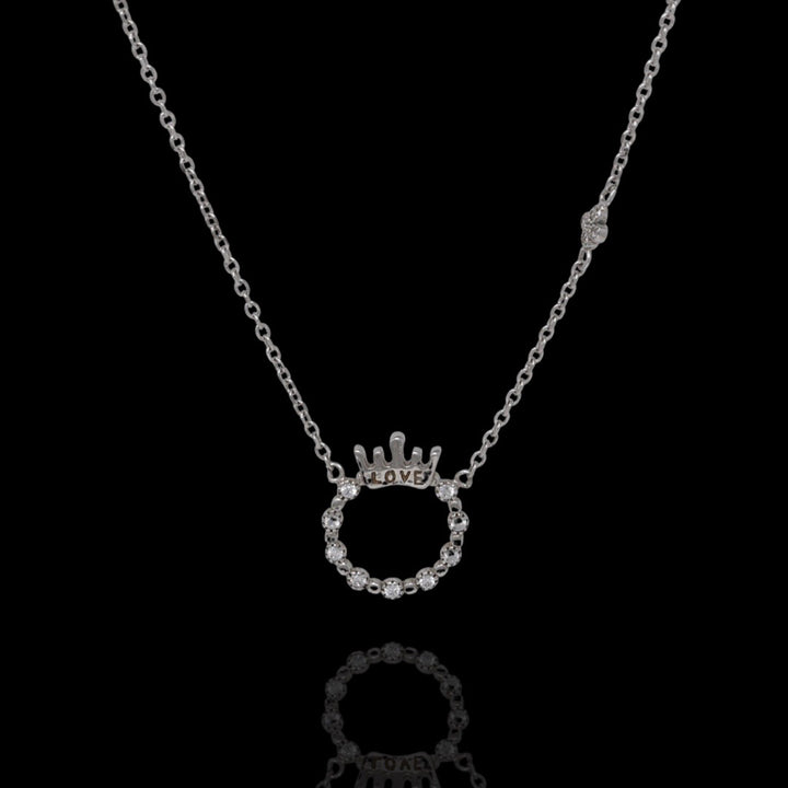 Crown ring Pendant with Chain Necklace