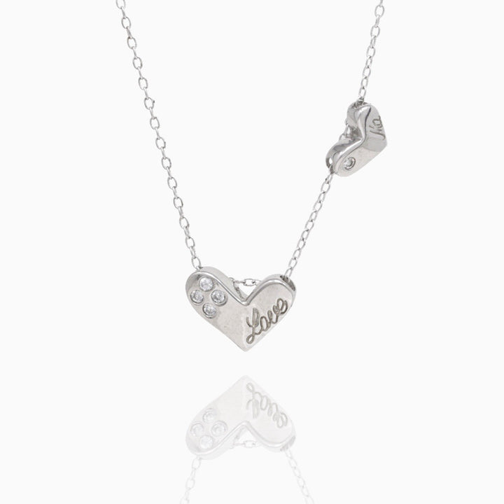 Connected hearts  Pendants with Chain Necklace