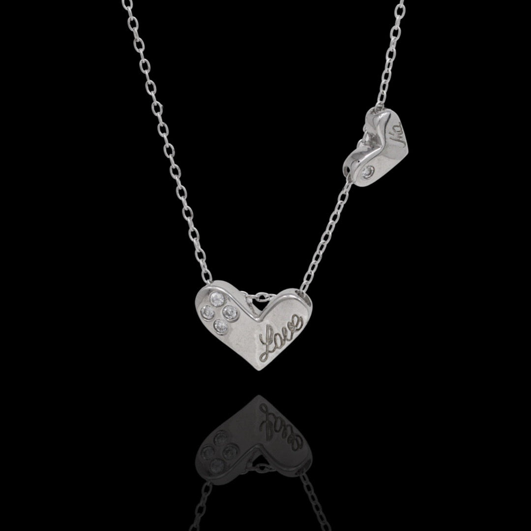 Connected hearts  Pendants with Chain Necklace