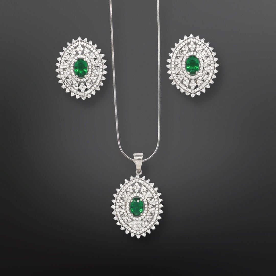 Classic design pendent with matching earring set