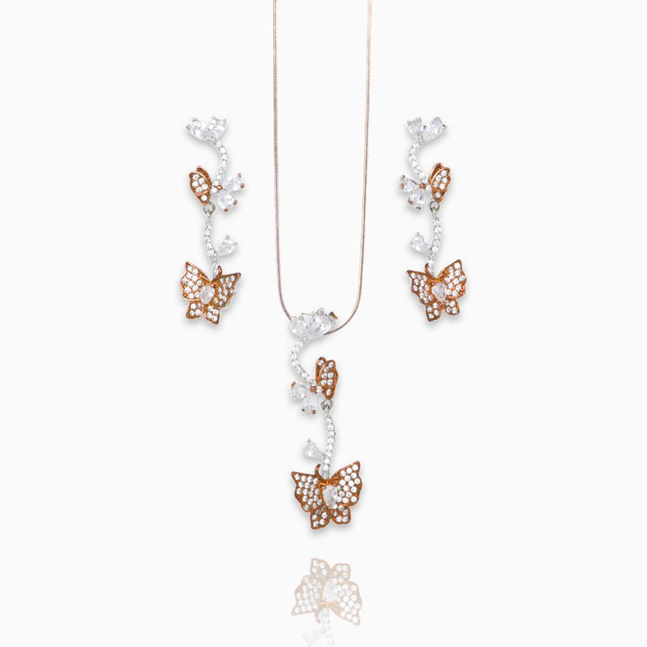 Butterfly series pendent with matching earring set