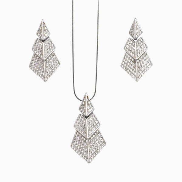 Diamond wrap pendent with matching earring set
