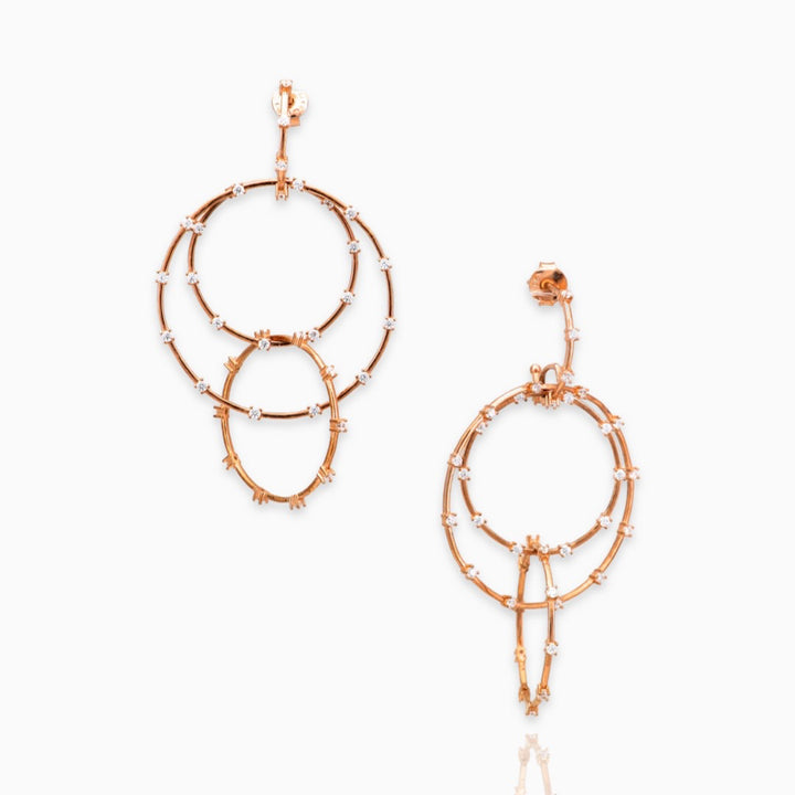 Multi-circle designed dangler earrings set