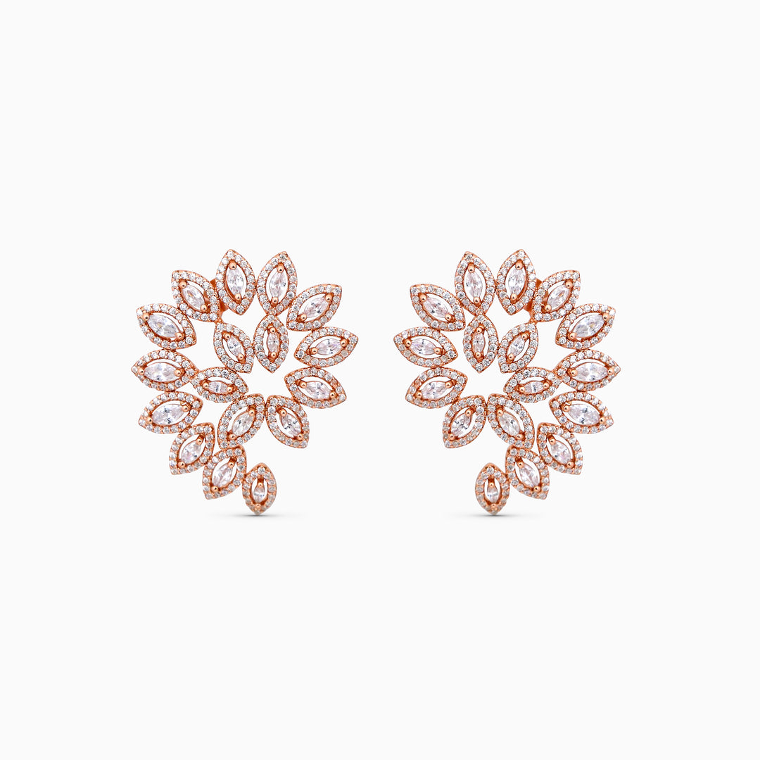 925 silver earrings- Trendy besilver Earrings with rose gold plated for a Glamorous Look