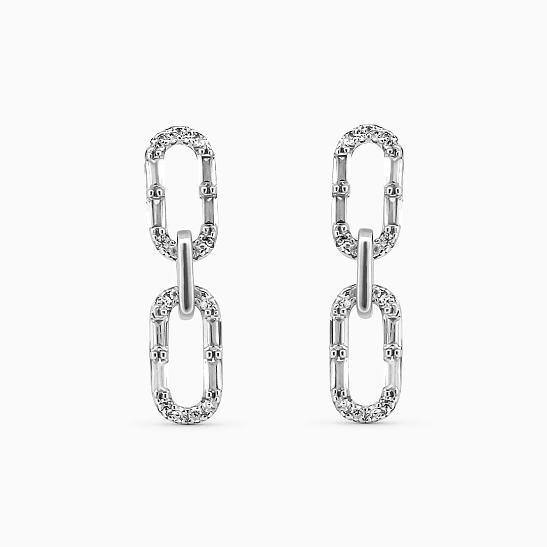 925 silver earrings- Trendy besilver Earrings rhodium finish for a Glamorous Look, party and office