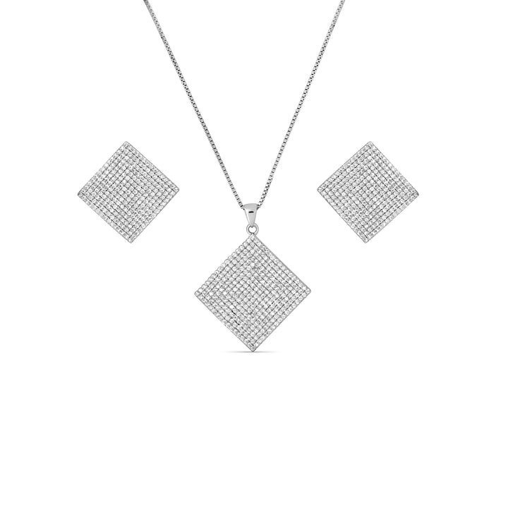 Beautiful designer silver pendant with matching earring set