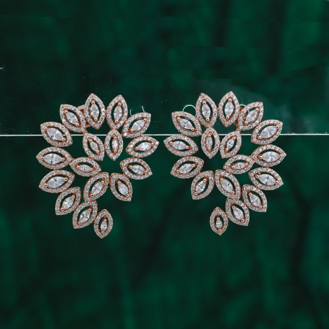 925 silver earrings- Trendy besilver Earrings with rose gold plated for a Glamorous Look