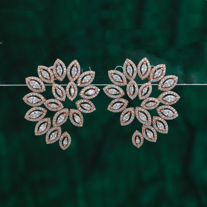 925 silver earrings- Trendy besilver Earrings with rose gold plated for a Glamorous Look