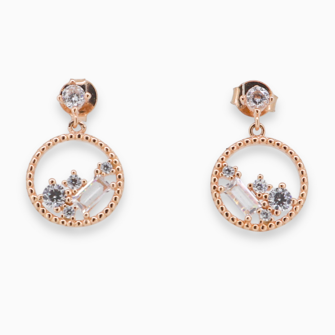 925 silver earrings- Trendy and cute besilver Earrings with rose gold plated for a Glamorous Look