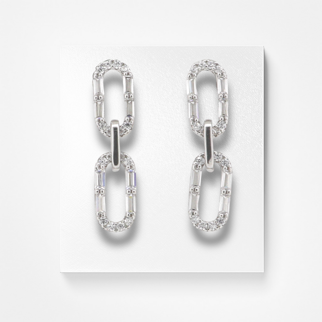 925 silver earrings- Trendy besilver Earrings rhodium finish for a Glamorous Look, party and office