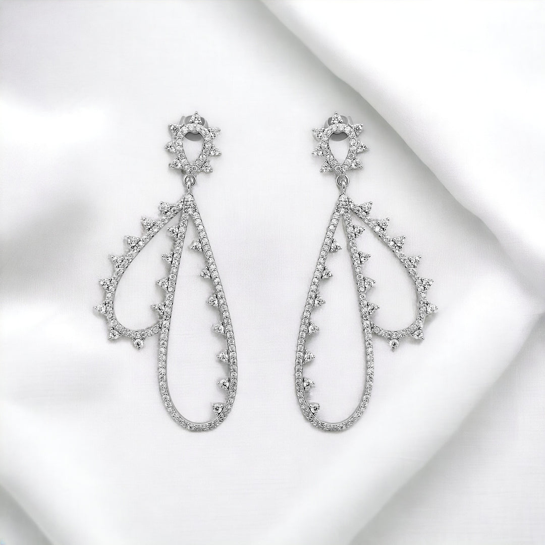 925 silver earrings - Luxury Silver Earrings with CZ Stones – Affordable Elegance