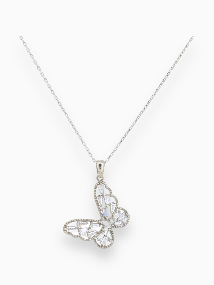 925 silver pendant with chain - Make every moment sparkle with this elegant butterfly pendant – crafted to perfection.