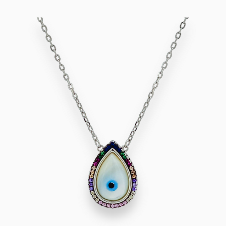 925 silver pendant with chain - "An evil eye pendant that speaks volumes with its quiet sophistication. Perfectly BeSilver.