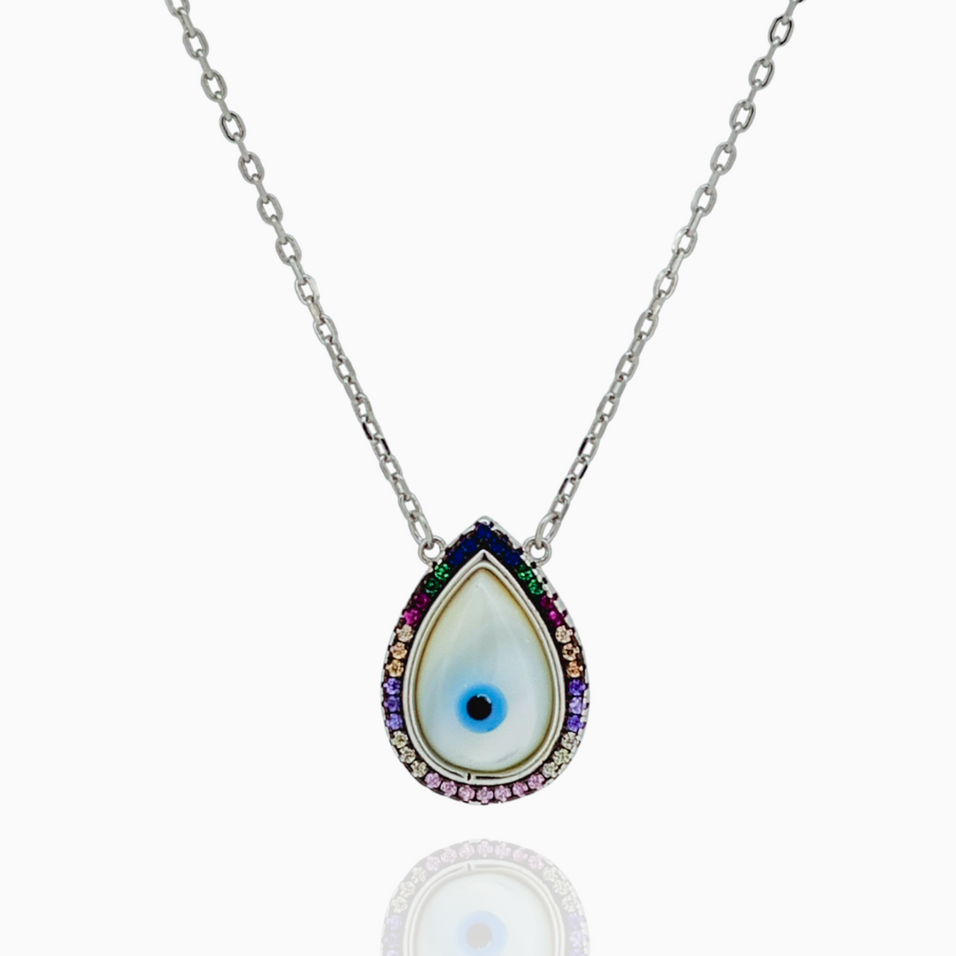 925 silver pendant with chain - "An evil eye pendant that speaks volumes with its quiet sophistication. Perfectly BeSilver.