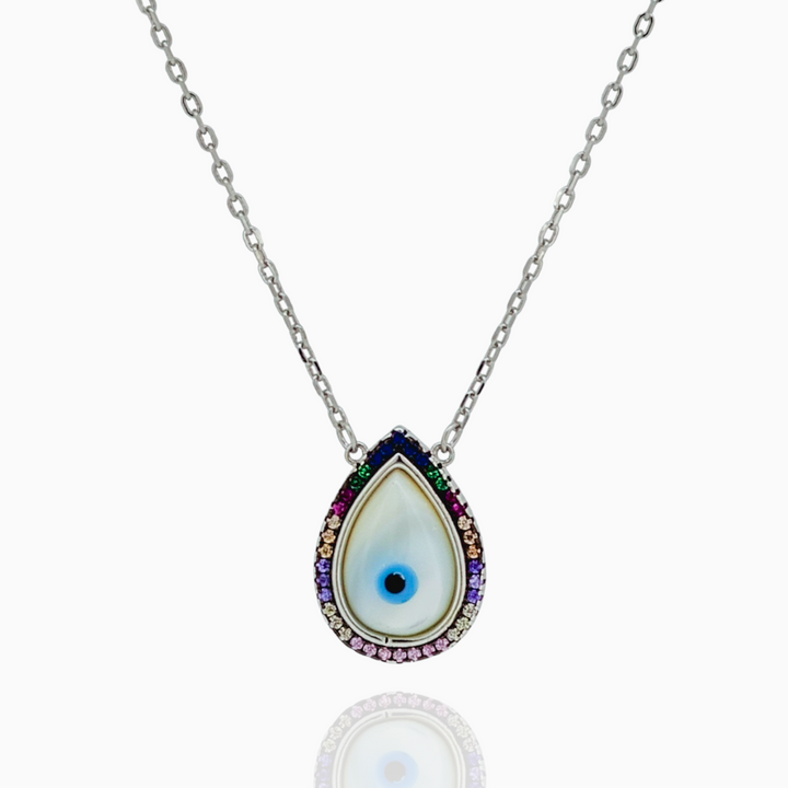 925 silver pendant with chain - "An evil eye pendant that speaks volumes with its quiet sophistication. Perfectly BeSilver.