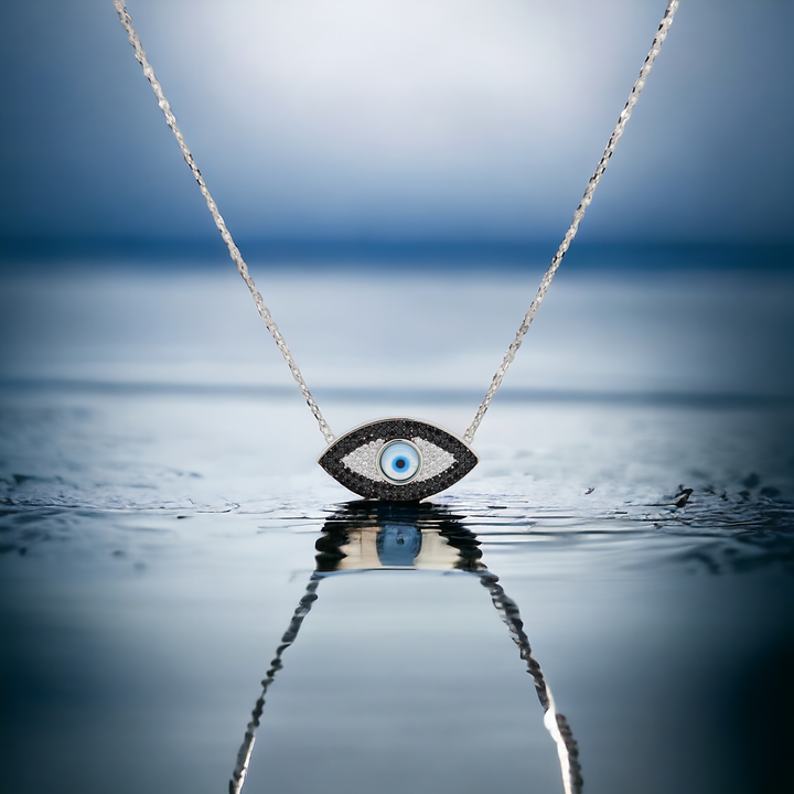 925 silver pendant with chain - "An evil eye pendant that speaks volumes with its quiet sophistication. (Copy)