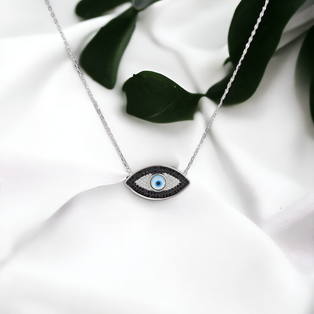 925 silver pendant with chain - "An evil eye pendant that speaks volumes with its quiet sophistication. (Copy)