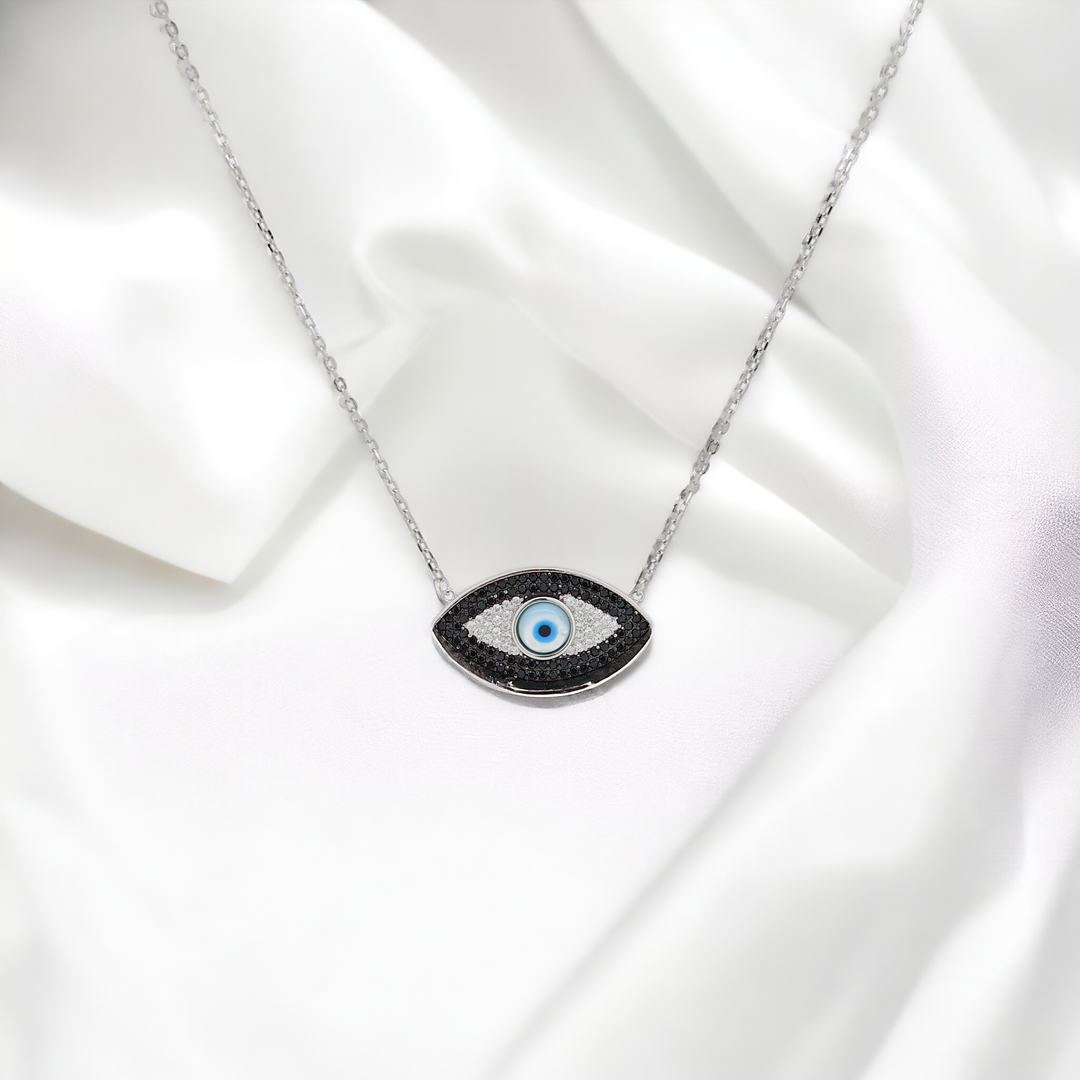 925 silver pendant with chain - "An evil eye pendant that speaks volumes with its quiet sophistication. (Copy)