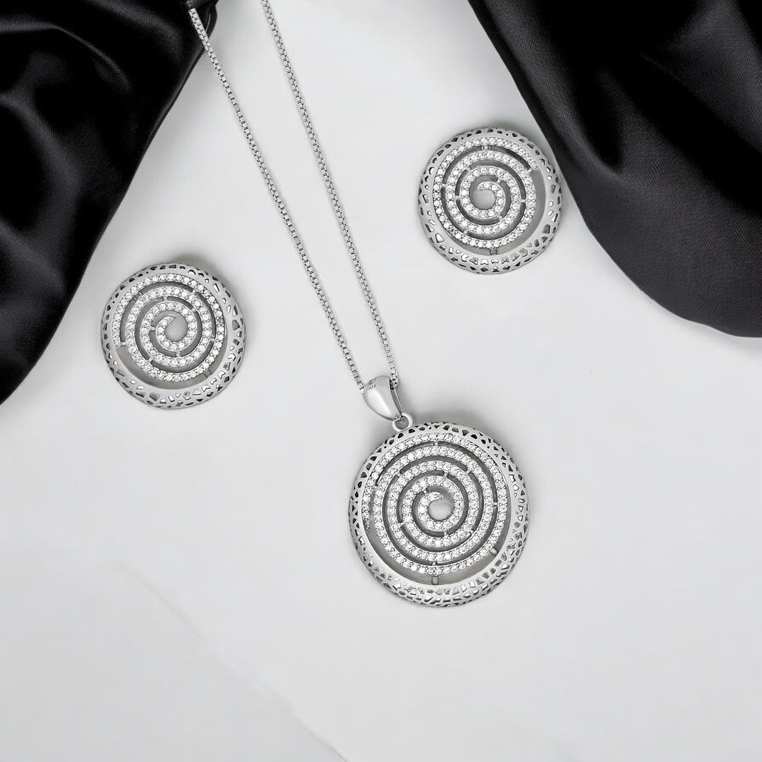 Designer Pendant and matching earring set with matte finish