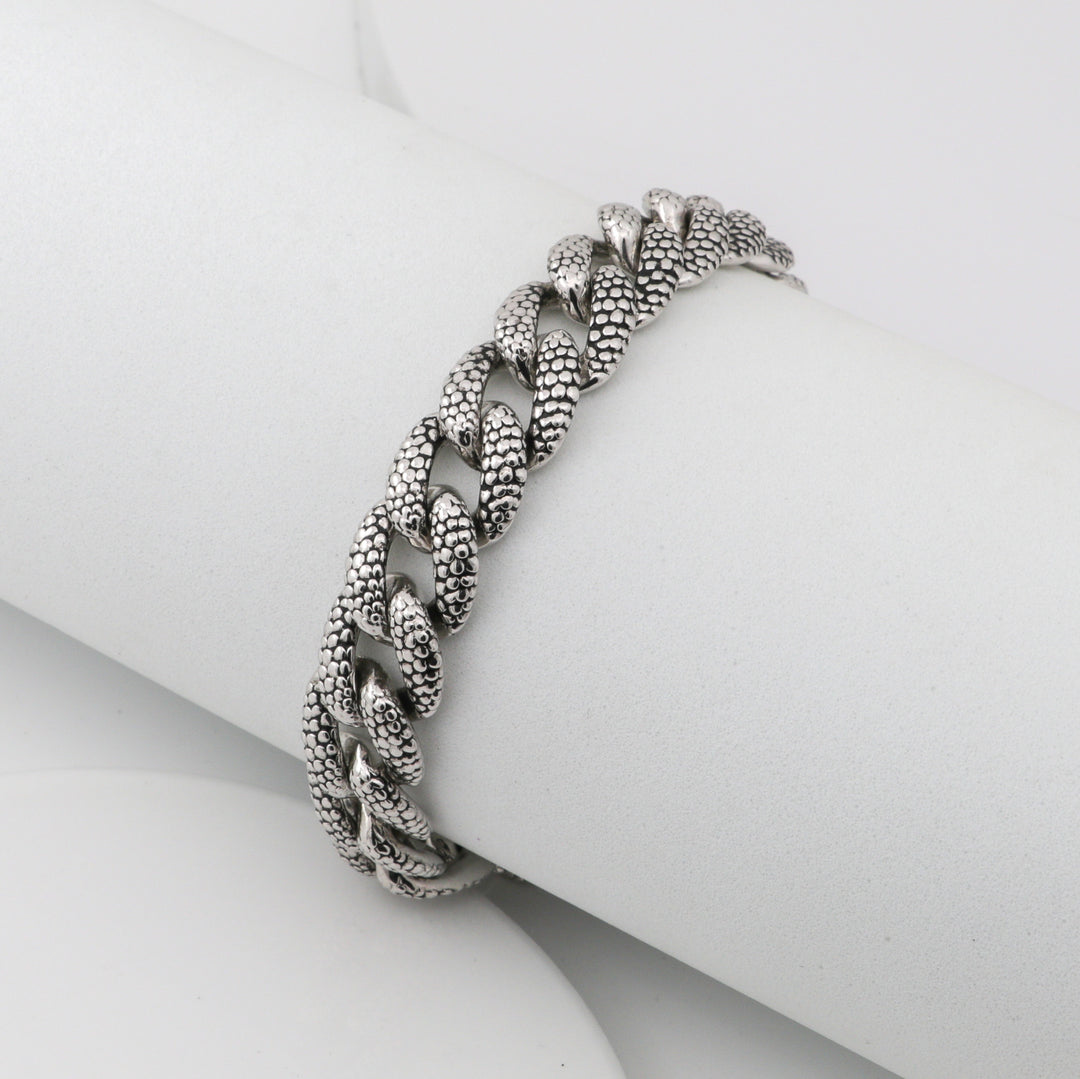 Men's oxidized silver bracelet-Snake Dragon design